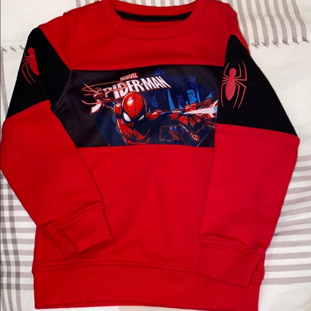 Red crew neck Marvel Spider-Man sweatshirt